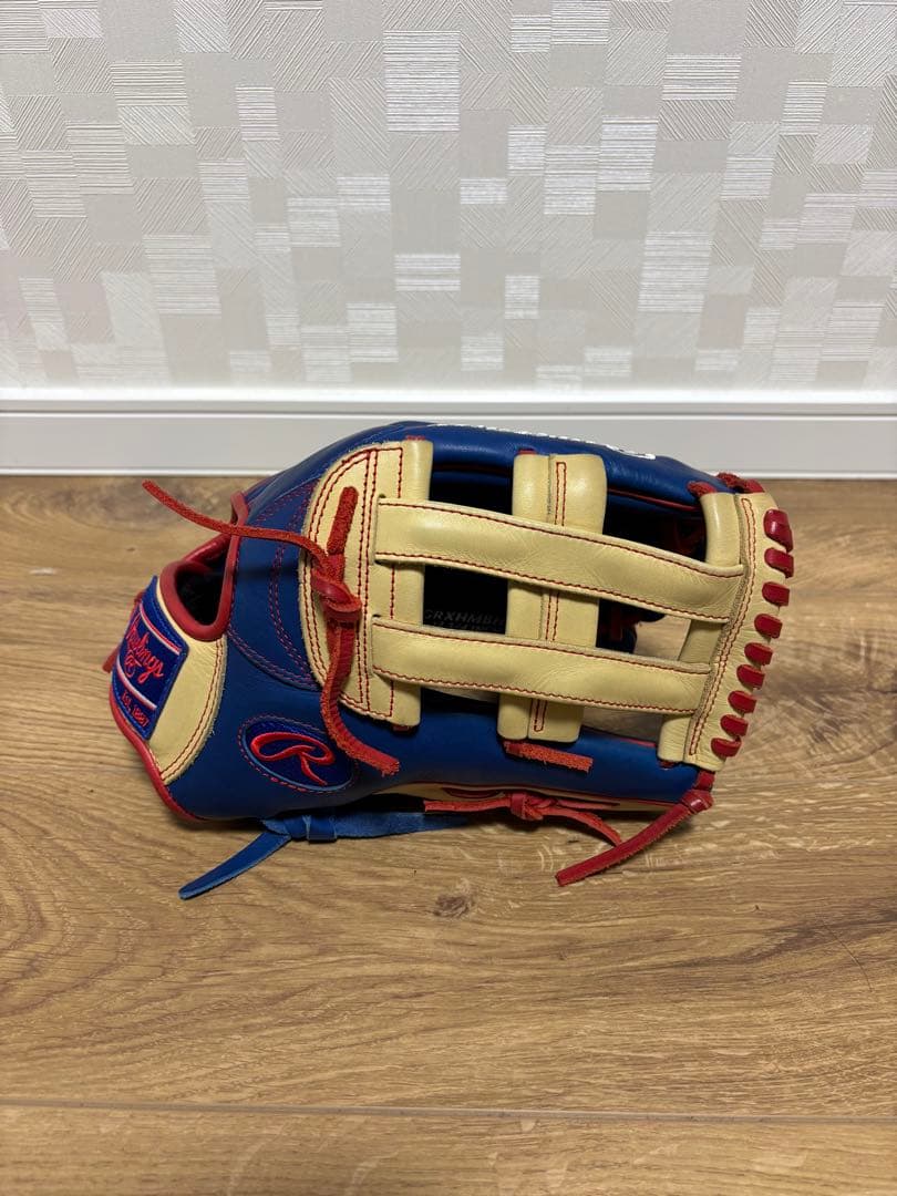 Rawlings 外野手用 軟式グローブ 青/赤/ベージュ