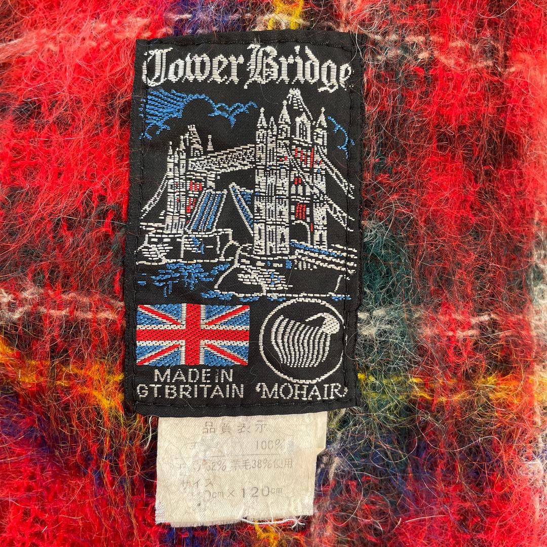 Tower Bridge モヘア　ハーフケット　ひざ掛け　ショール　肩かけ