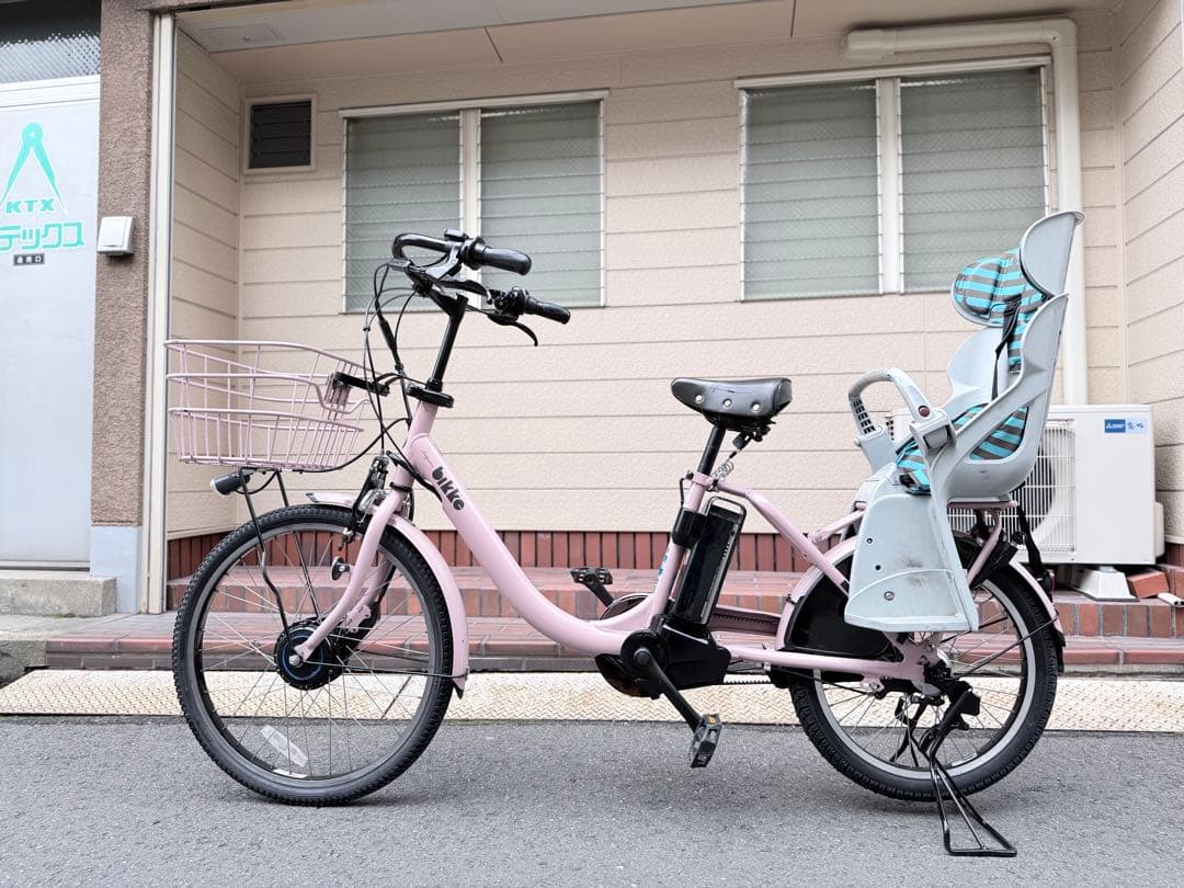 大阪府　子供乗せ　ブリヂストン　電動アシスト自転車 チャイルドシート付き ピンク