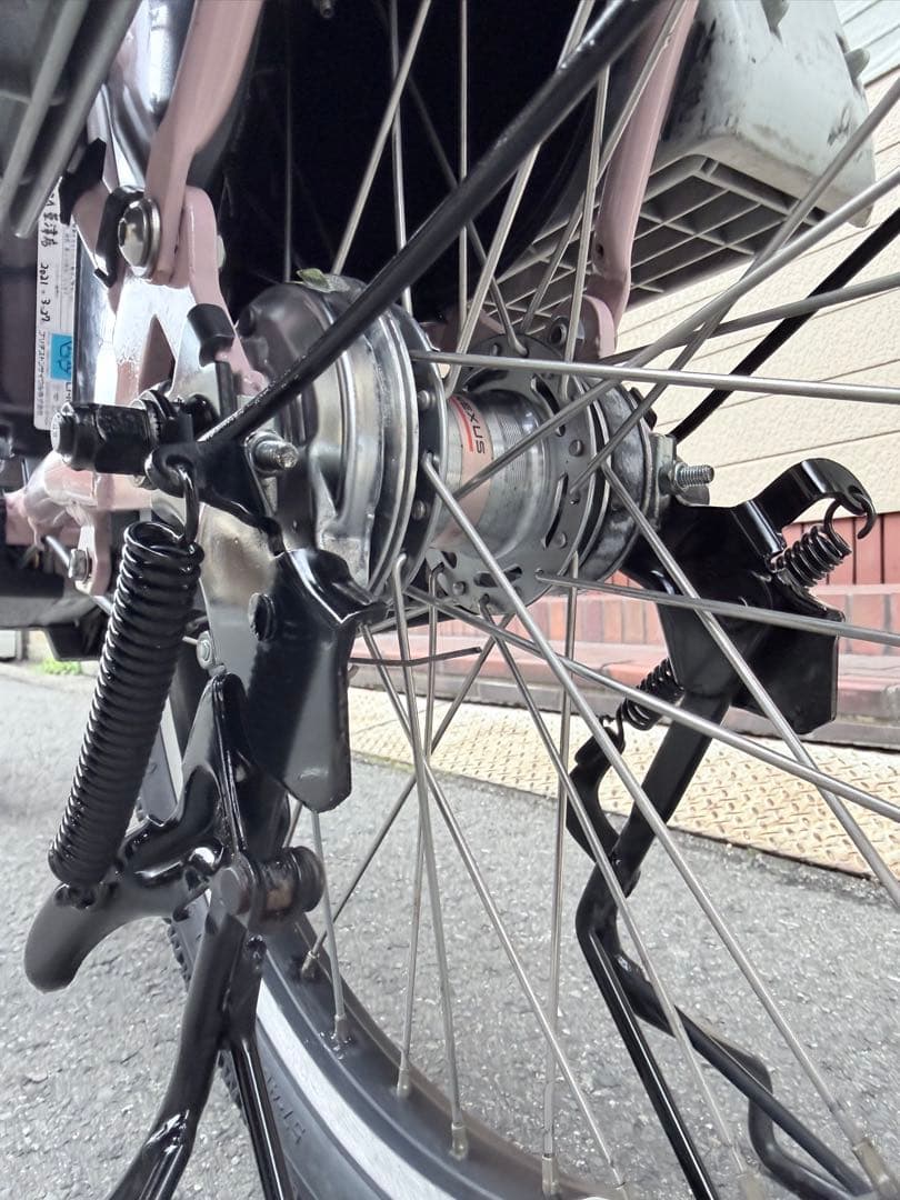 大阪府　子供乗せ　ブリヂストン　電動アシスト自転車 チャイルドシート付き ピンク