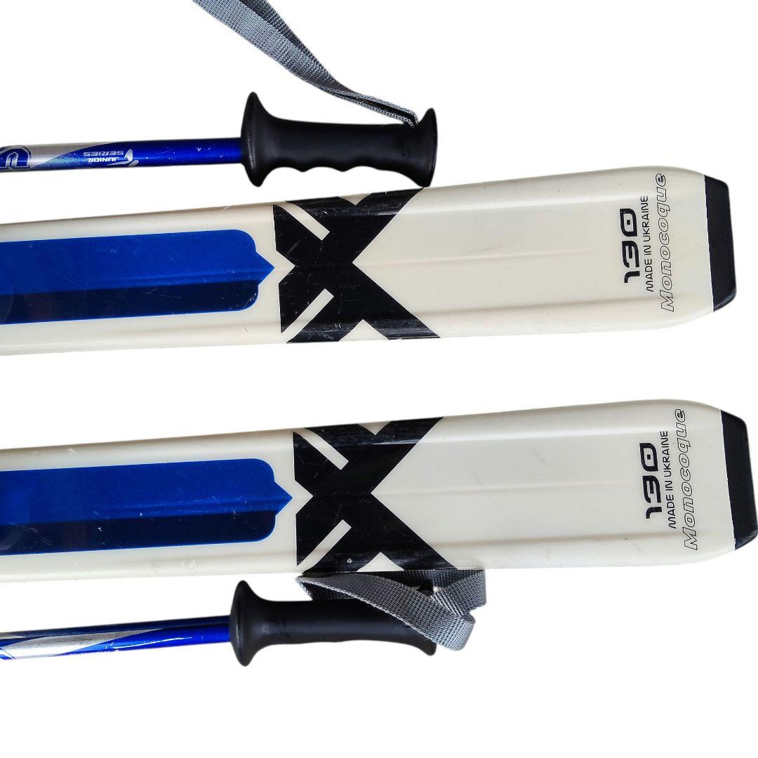 SALOMON 130cm スキー板 KIZAKI 90cmストックセット