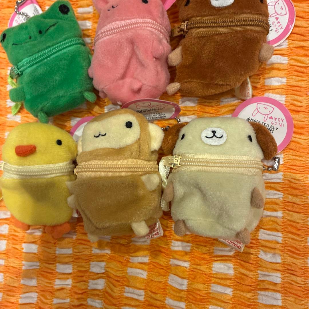 シナダ　平成レトロ　アニマルぬいぐるみケース　6つ　キーチェーン