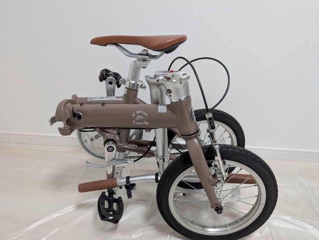 CAPTAIN STAG 折りたたみ自転車カーキ１４インチ