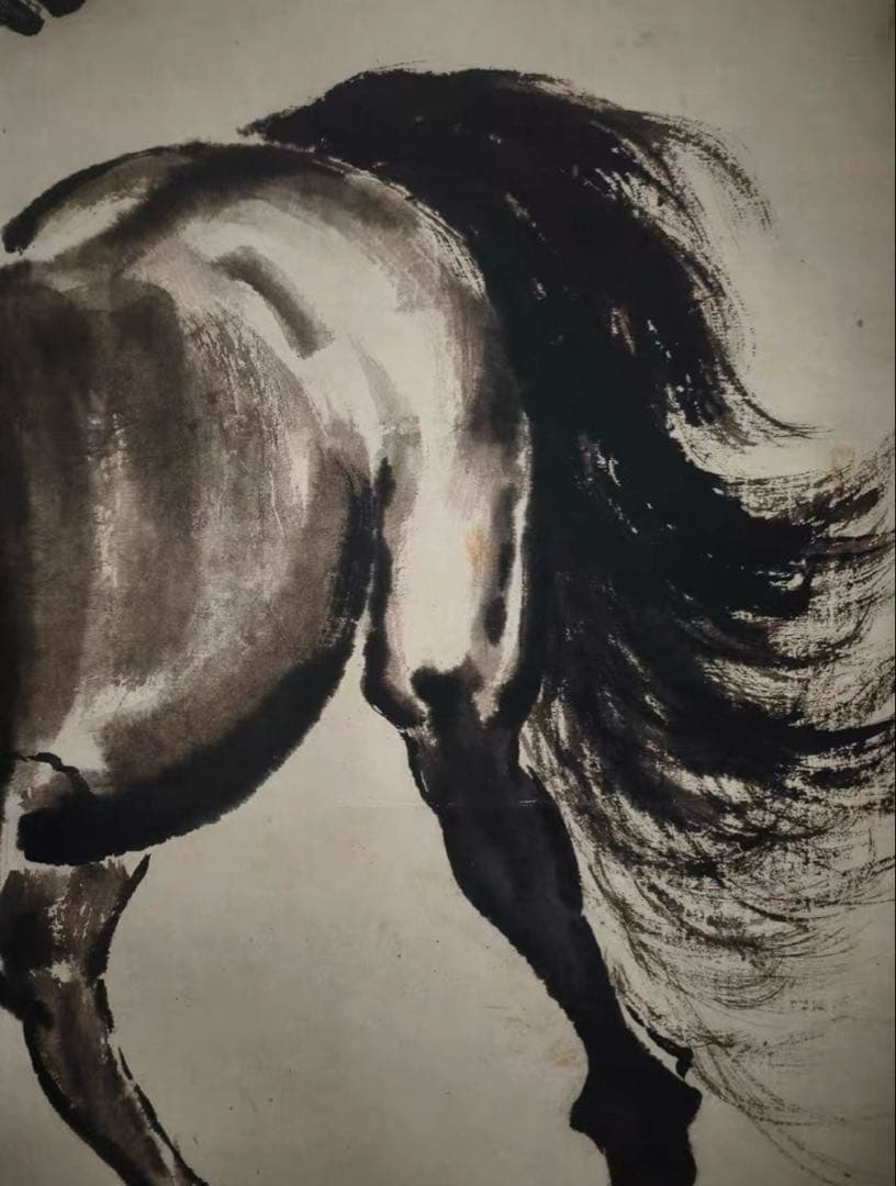 水墨画風 掛軸 馬 中国絵画 アートインテリア