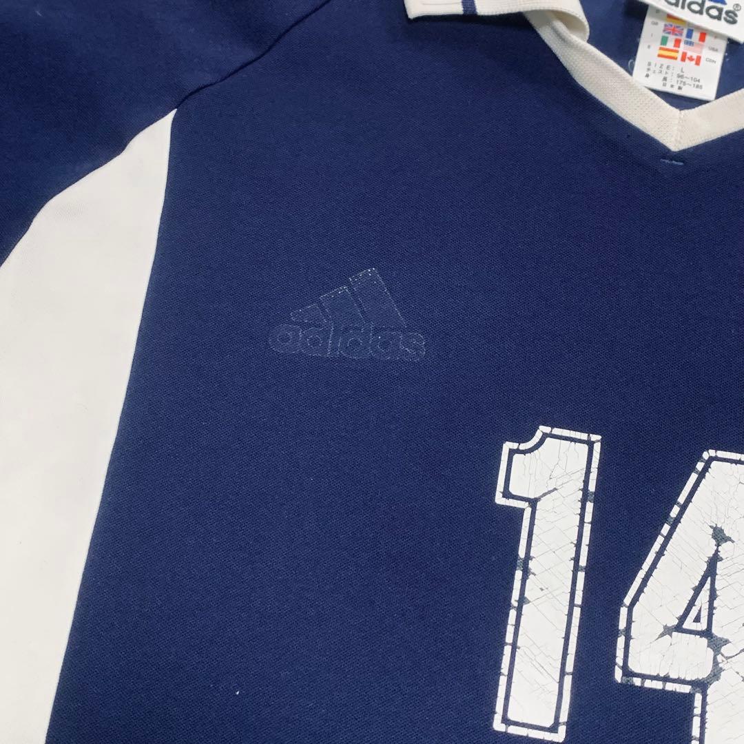 90s OLD adidas 日本製 サッカーシャツ vintage TEE