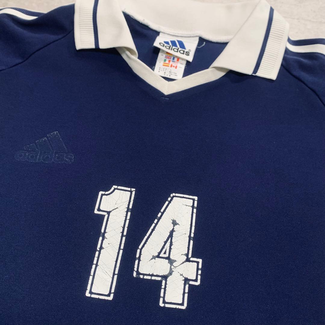 90s OLD adidas 日本製 サッカーシャツ vintage TEE
