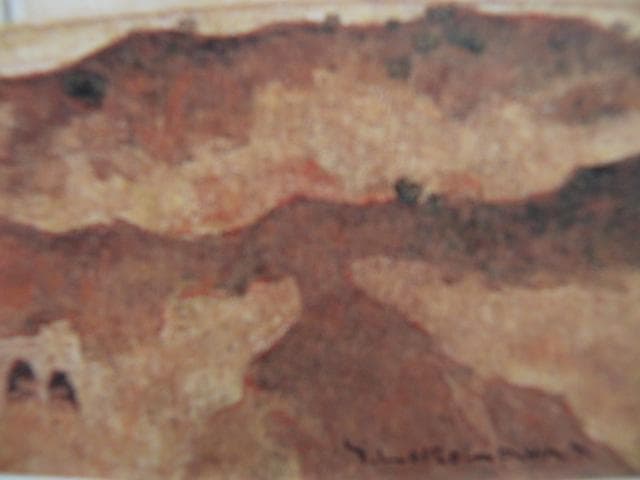 横山申生、【集落の丘（マテーラ・イタリア）】、希少な画集画