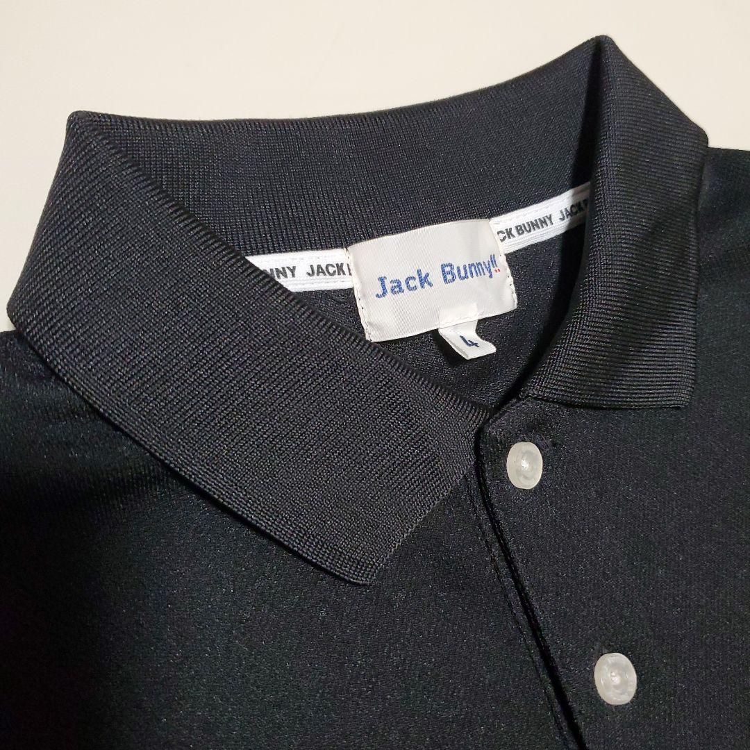 【極美品】ジャックバニー　ゴルフ　ポロシャツ　ロゴ　半袖　黒