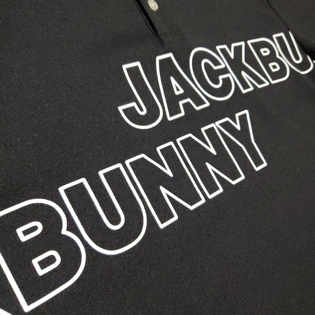 【極美品】ジャックバニー　ゴルフ　ポロシャツ　ロゴ　半袖　黒