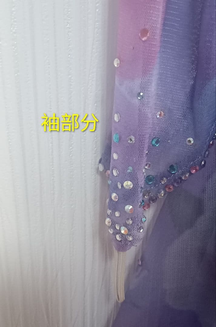 社交ダンスドレス 紫色 花柄
