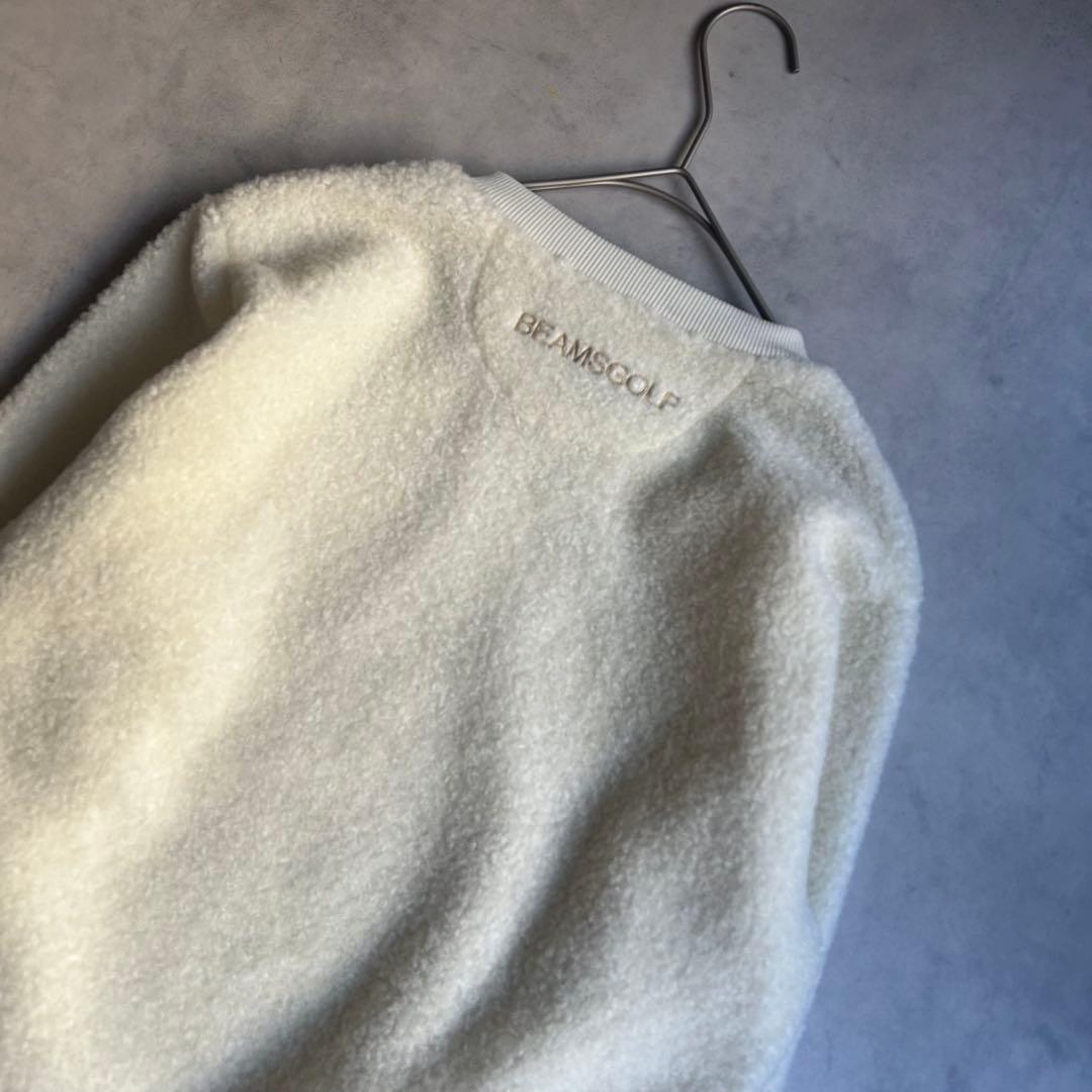 ビームスゴルフ ゴルフウェア パープルレーベル ボアトップス ロゴ刺繍 白