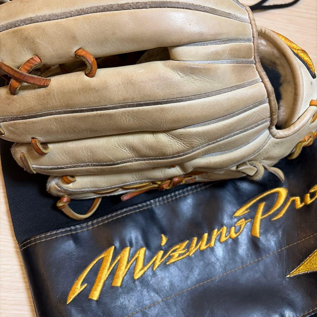 MizunoPro classic 軟式外野用　キャメル　グラブ袋・ボール付き