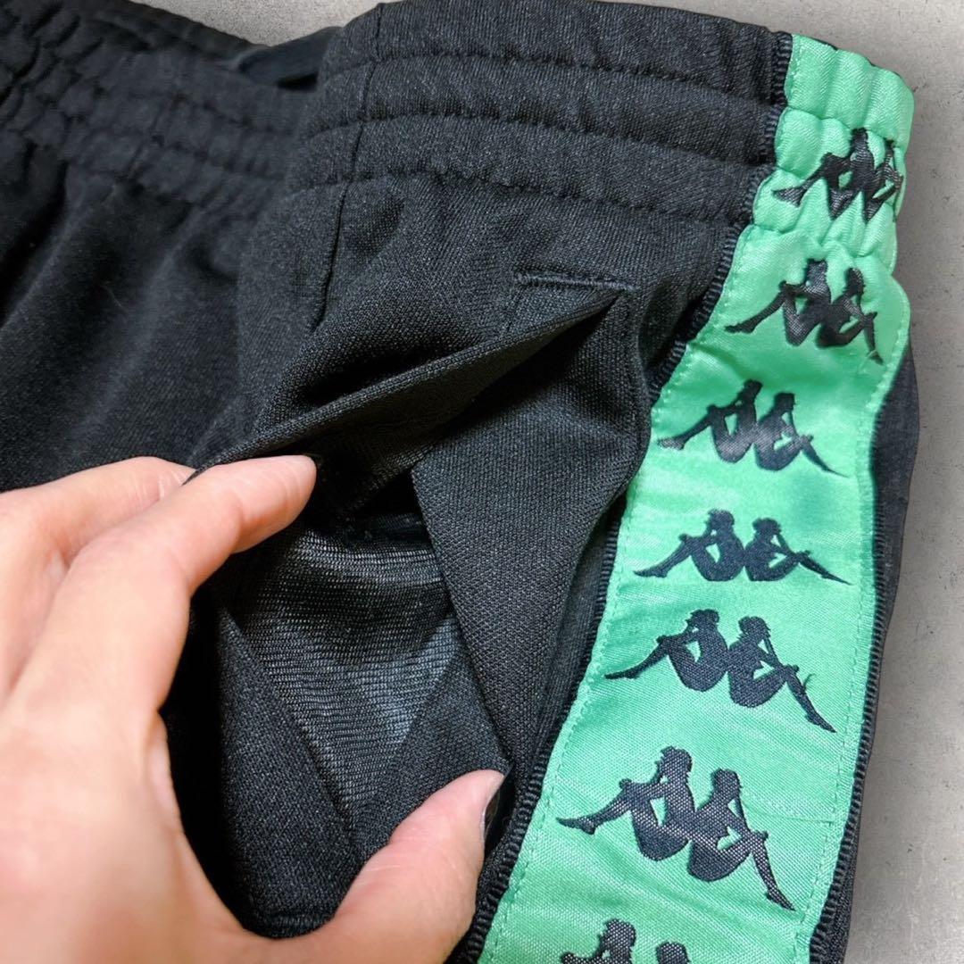 カッパ トラックパンツ ジャージ下 XL 黒 緑 スポーツ 通年 リラックス