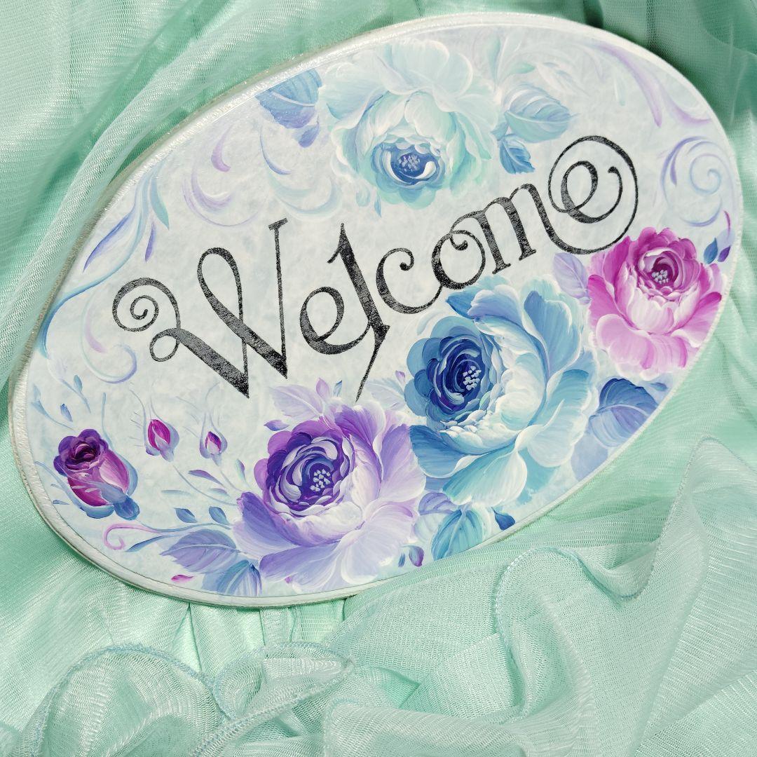 トールペイント薔薇のウェルカムボード
