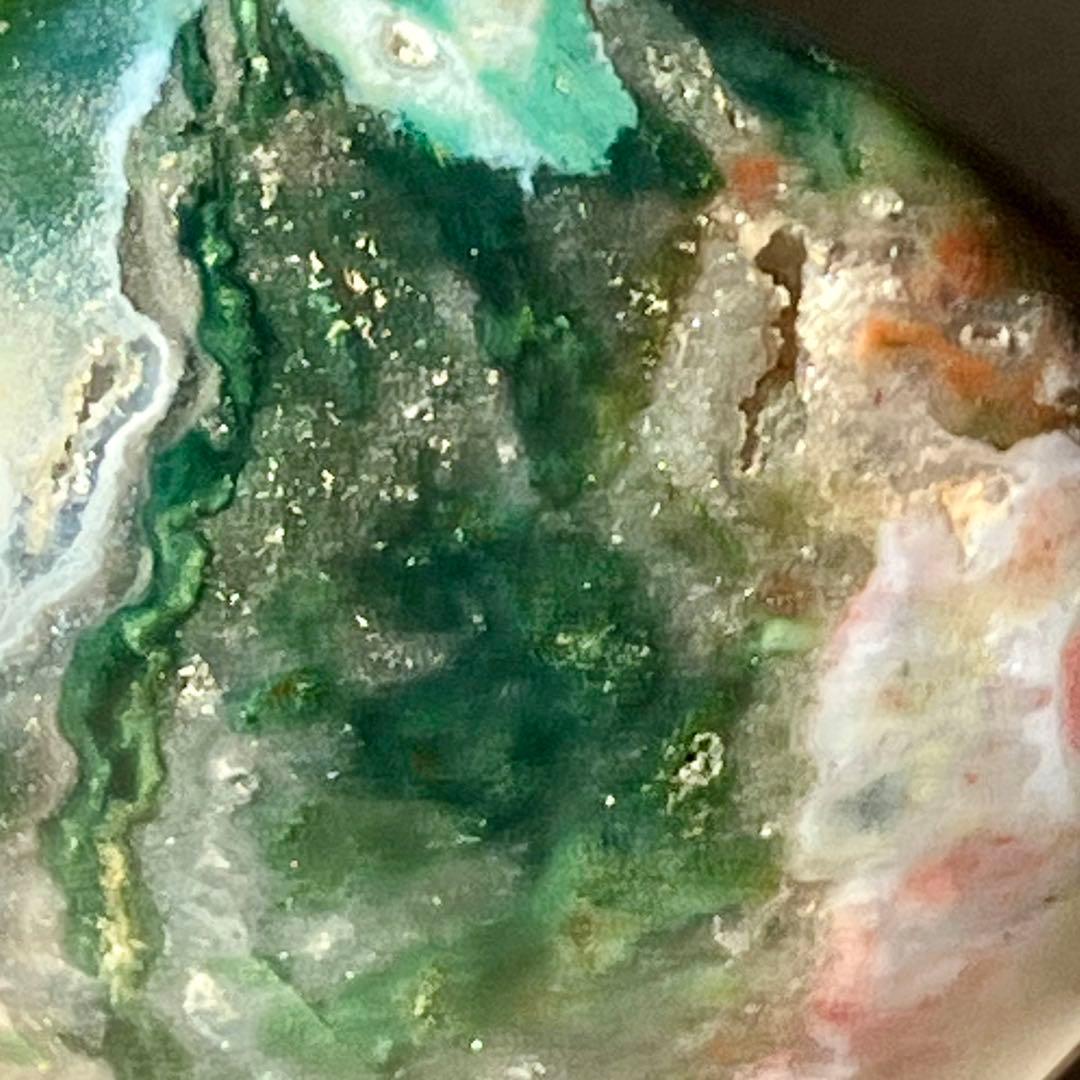 【B】キラキラグリーン✴︎オーシャンジャスパー パームストーン