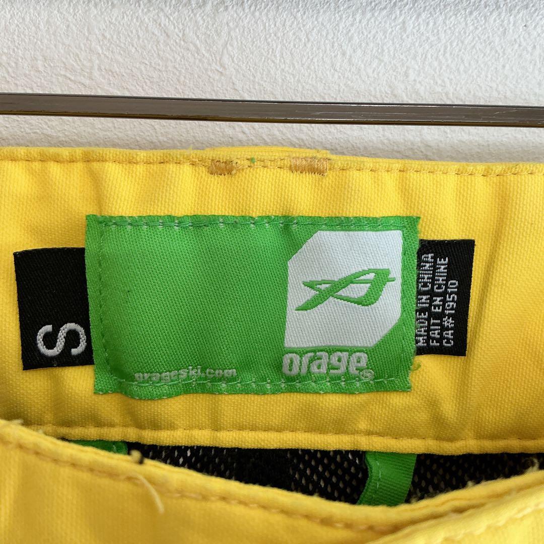高機能OrageスノーボードパンツSオラージュ スキーウェア黄色PRIME/OT