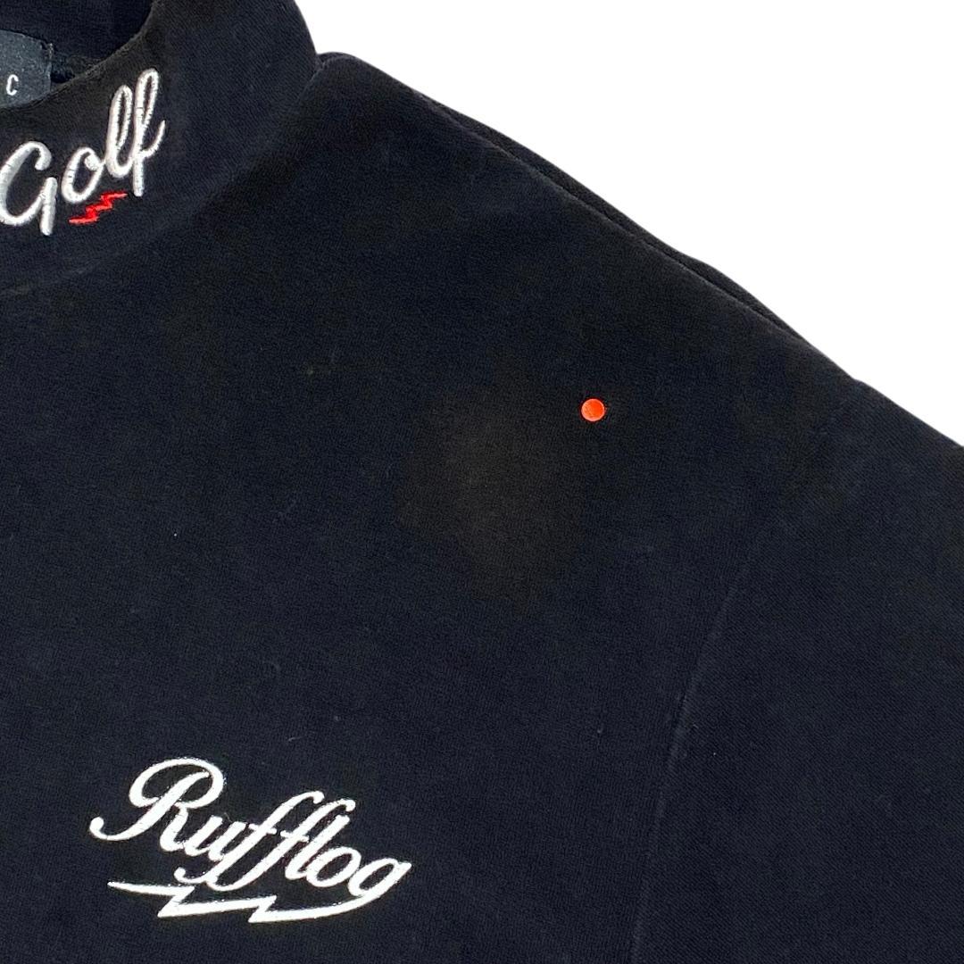 ラフロッグ×エレクトリック 半袖 ストレッチ モックネック シャツ M ブラック