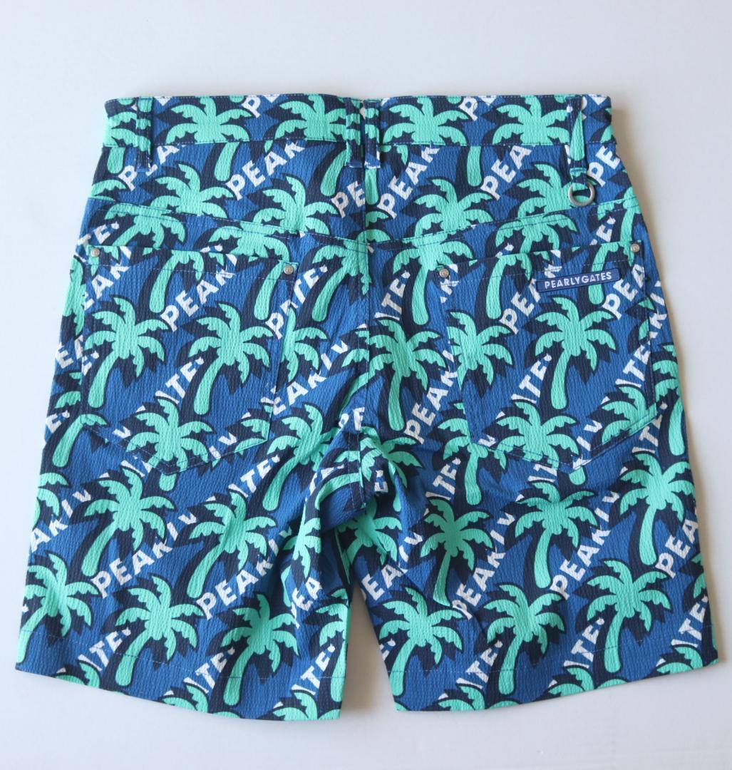 新品【パーリーゲイツ】PLUS COOL ヤシの木柄 ショートパンツ 4(M)