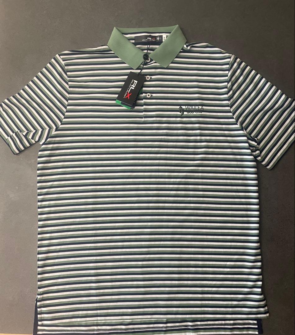【未使用品タグ付き】RLX Ralph Lauren ストライプポロシャツ L