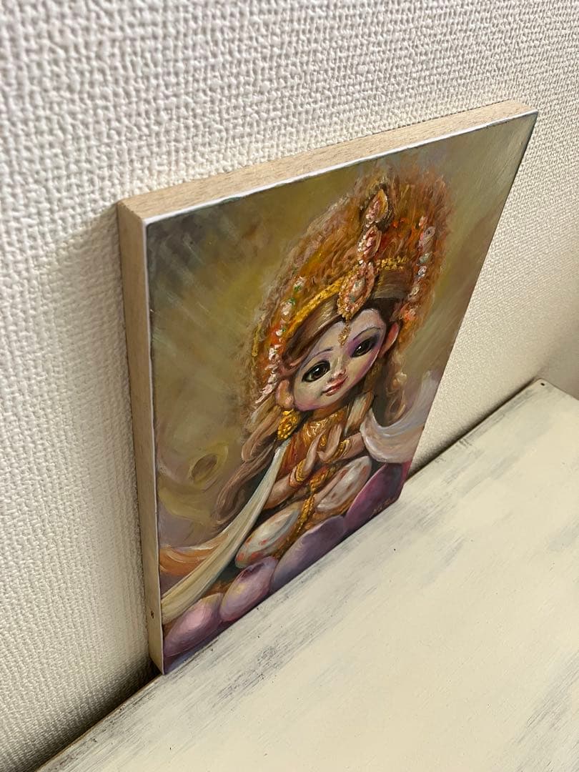 ☆ HaRu 弁財天 神様 1点物 真作 原画 絵画 油絵 ♪ F4