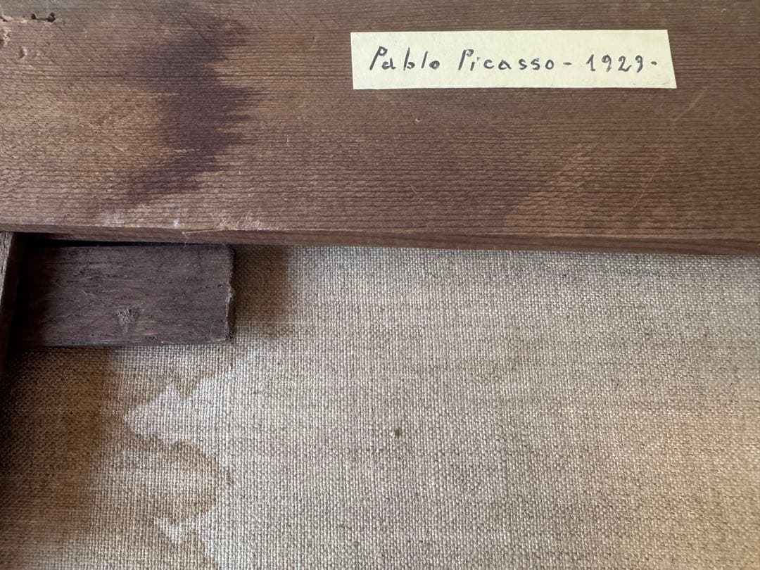 パブロ ピカソ 貴重肉筆 静物画 キャンバス 油彩 表サイン パリ画廊作品認識票