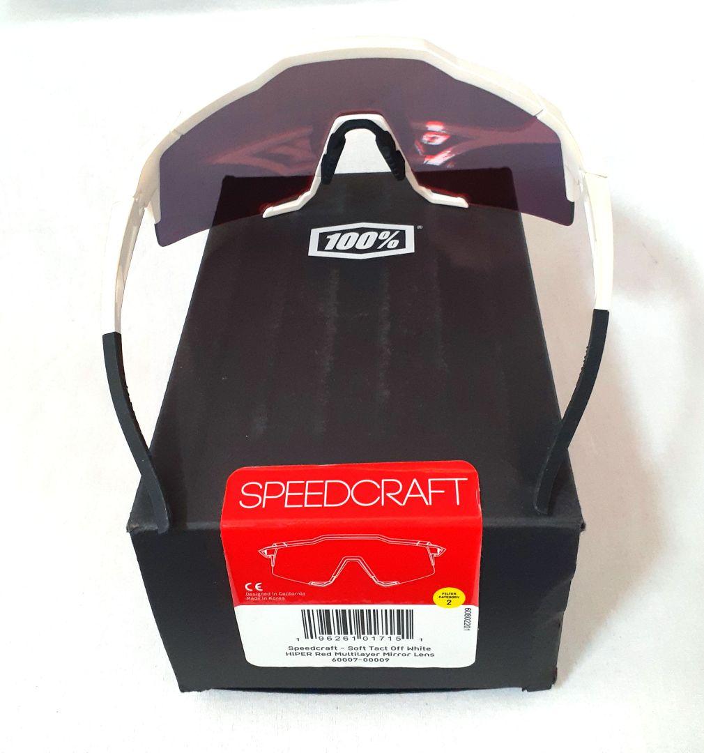 100％ Speedcraft ホワイト レッド ワンハンドレッド サングラス