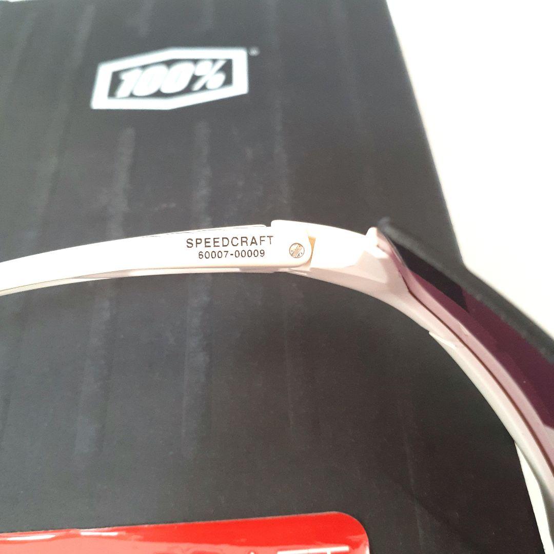 100％ Speedcraft ホワイト レッド ワンハンドレッド サングラス