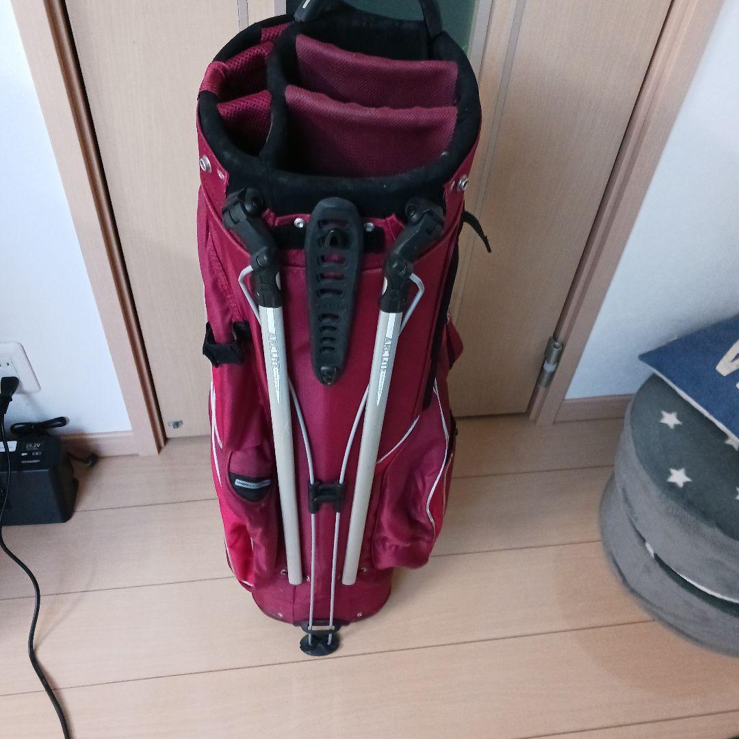 オジオ ゴルフバッグ 赤 スタンド機能付き