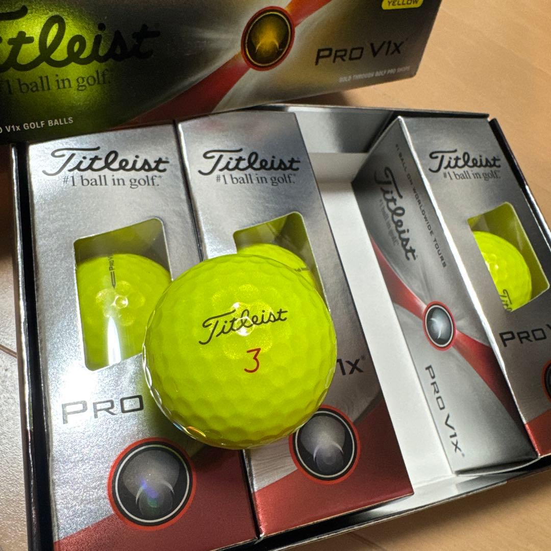 新品　Titleist Pro V1x ゴルフボール 12個入り イエロー