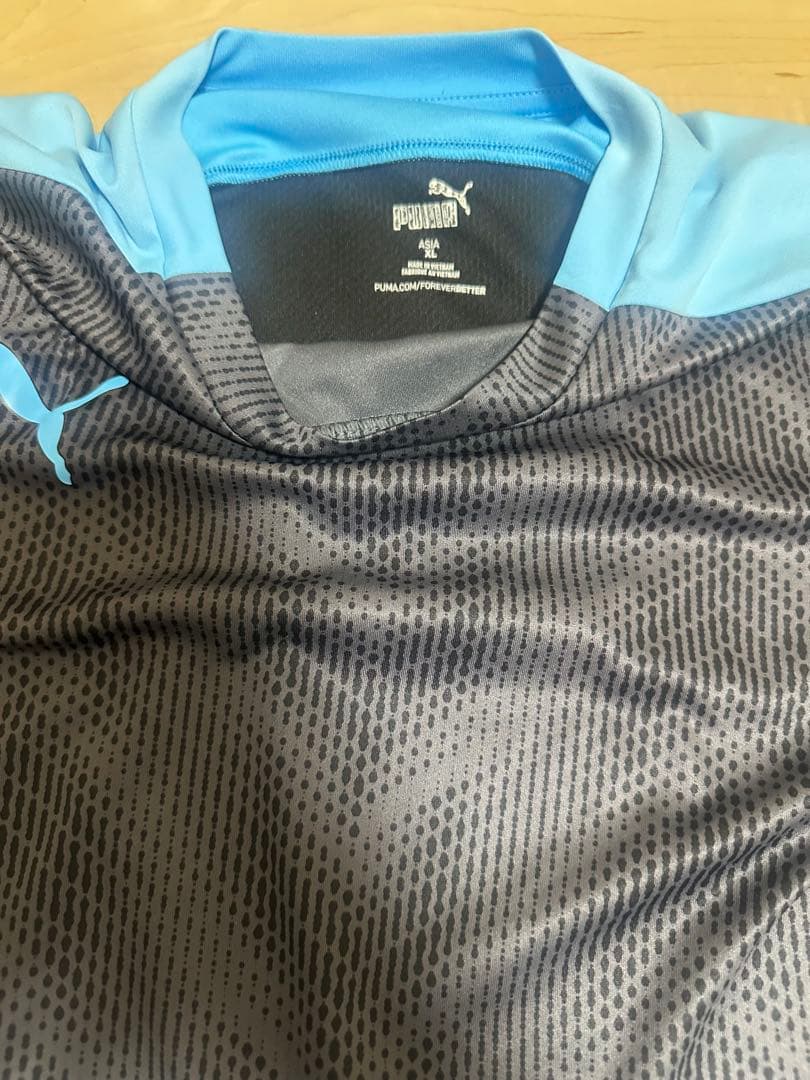 Puma メッシュシャツ Mサイズ グレー/青