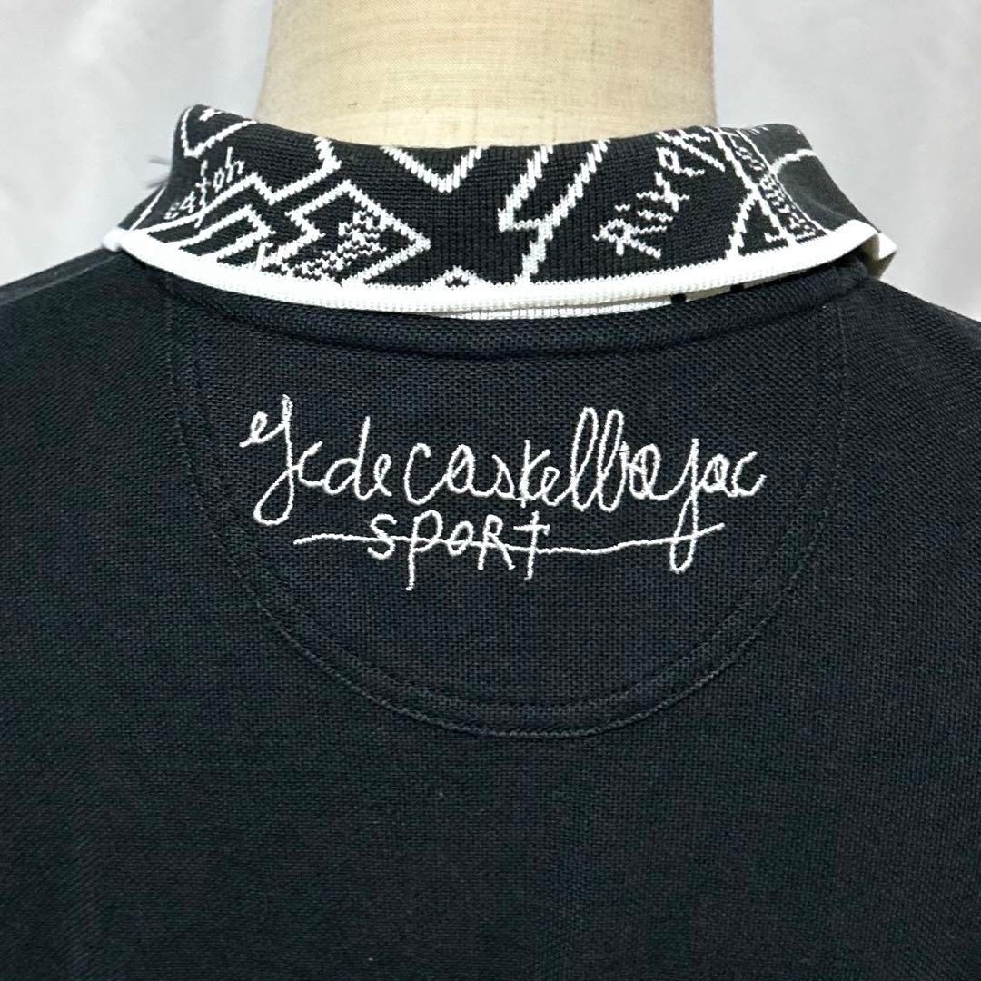 【希少】カステルバジャックスポーツ ポロシャツ 刺繍 バス ゴルフ 黒 2