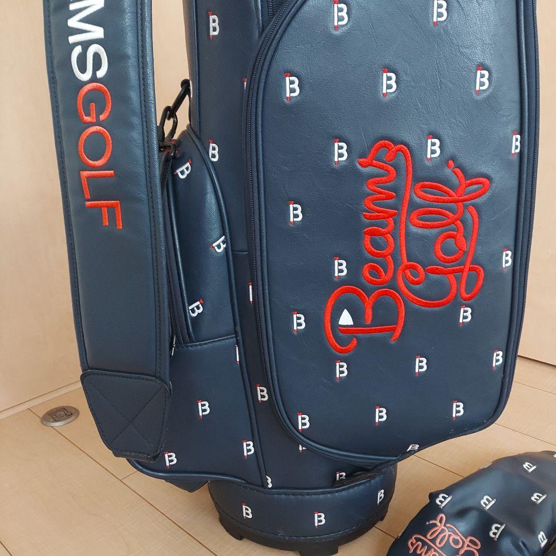 BEAMS GOLF ビームス キャディバッグ ネイビー ★ヘッドカバー付き
