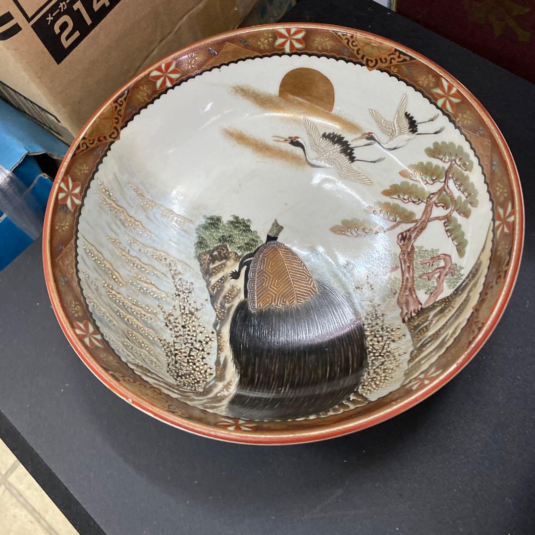 九谷焼　上出製　大鉢　骨董　年代物　食器　煮物鉢　アンティーク