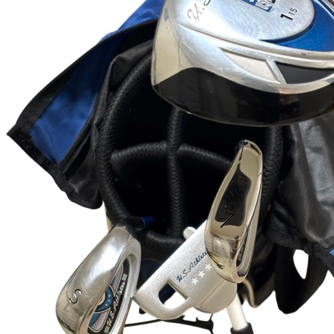 極美品 U.S.Athletes ジュニア ゴルフクラブ 4本セット ブルー