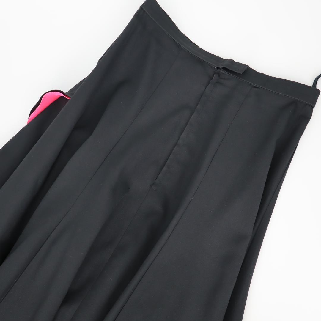 【美品 フラメンコ衣装】ブラック×鮮やかピンクフリル ファルダ スカート
