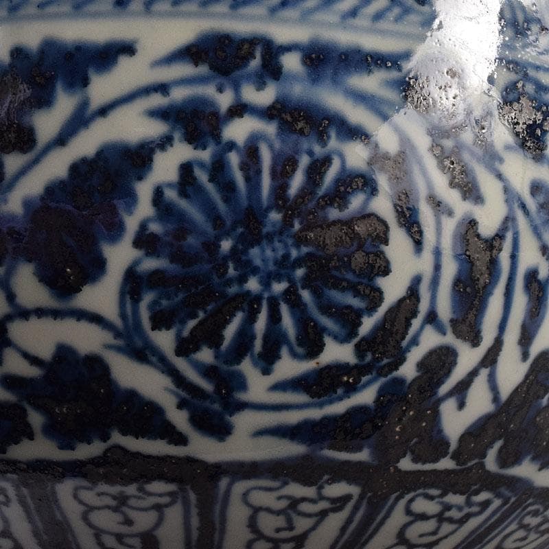 Qucollect　中国　青花　纏枝花弁文　大鉢　M　R8190