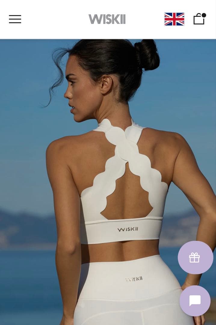 【美品】WISKI スカラップカット クロップトップ ホワイト