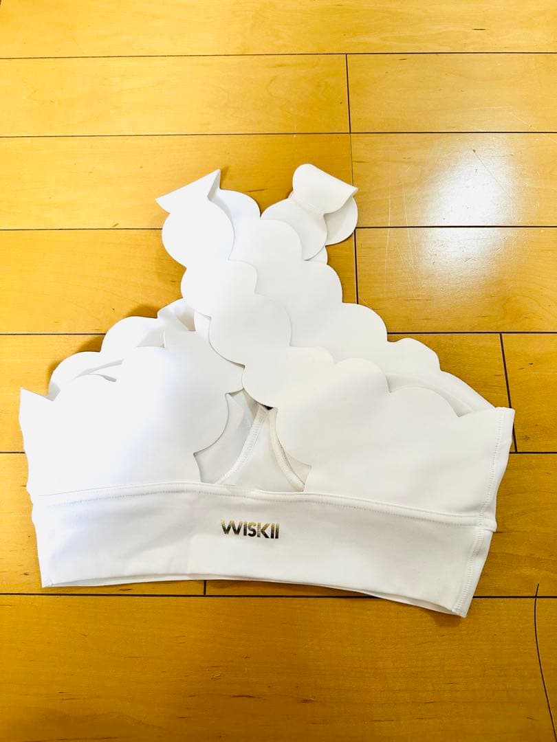 【美品】WISKI スカラップカット クロップトップ ホワイト