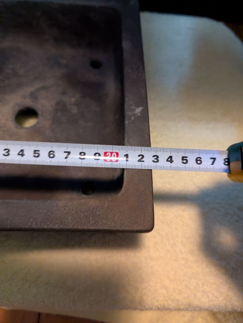 盆栽鉢落款あり陶器製盆栽鉢 30cm x 20cm