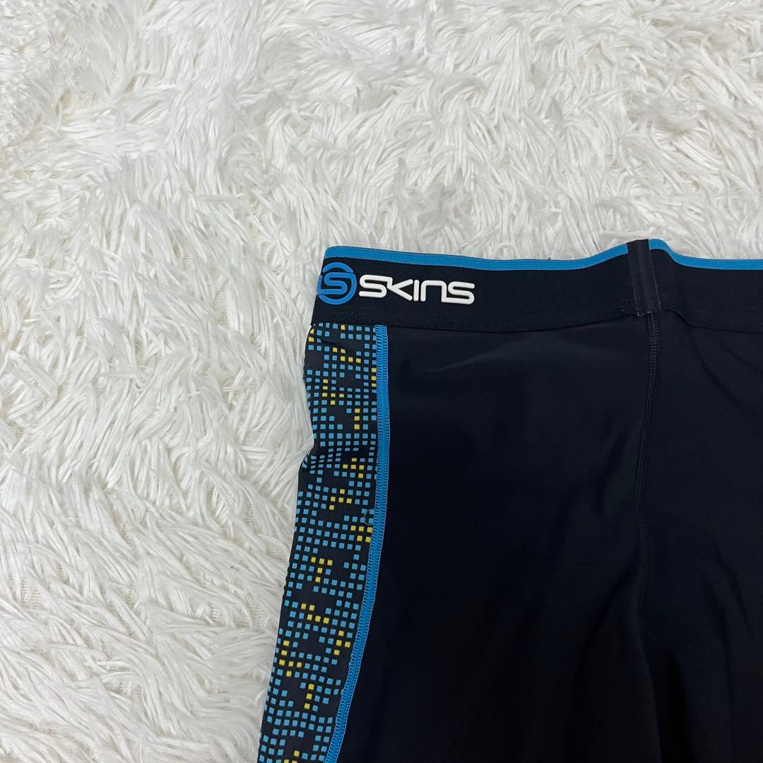 激レア skins スキンズ スパッツ タイツ ランニング A200 青