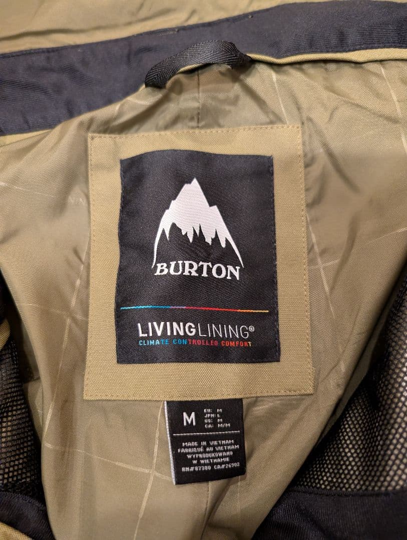 BURTON ビブパンツ LIVINGLINING スノーボードウェア Mサイズ