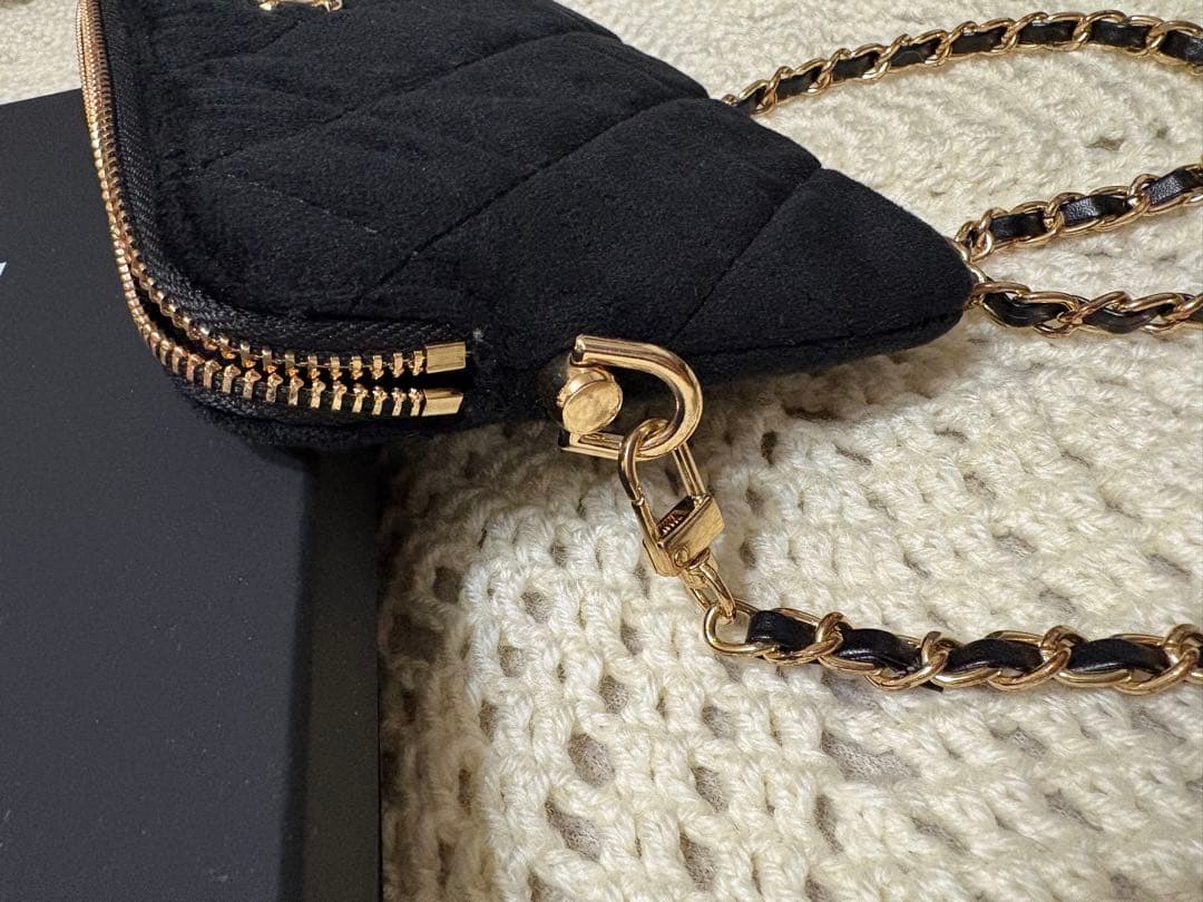 CHANEL ノベルティ　ベルベット　ポーチ　ポシェット　ショルダーバッグ