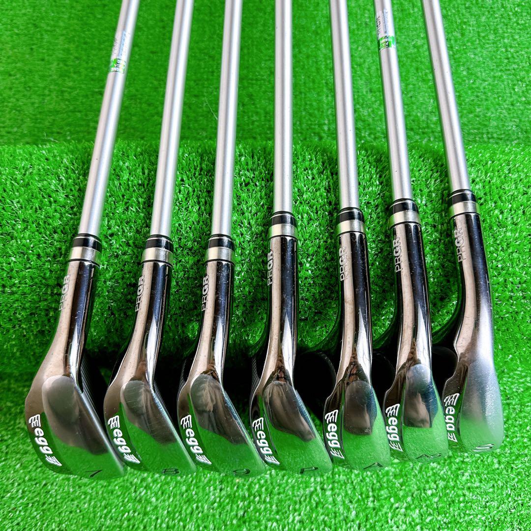 【レフティ】 PRGR egg 7本 アイアンセット M-37 カーボン 初心者