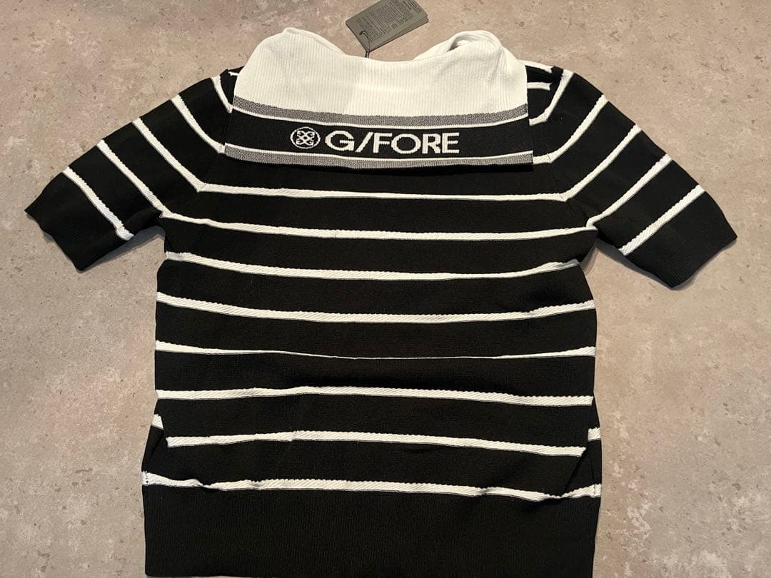 新品未使用タグ付きG/FORE ストライプニットシャツ レディース
