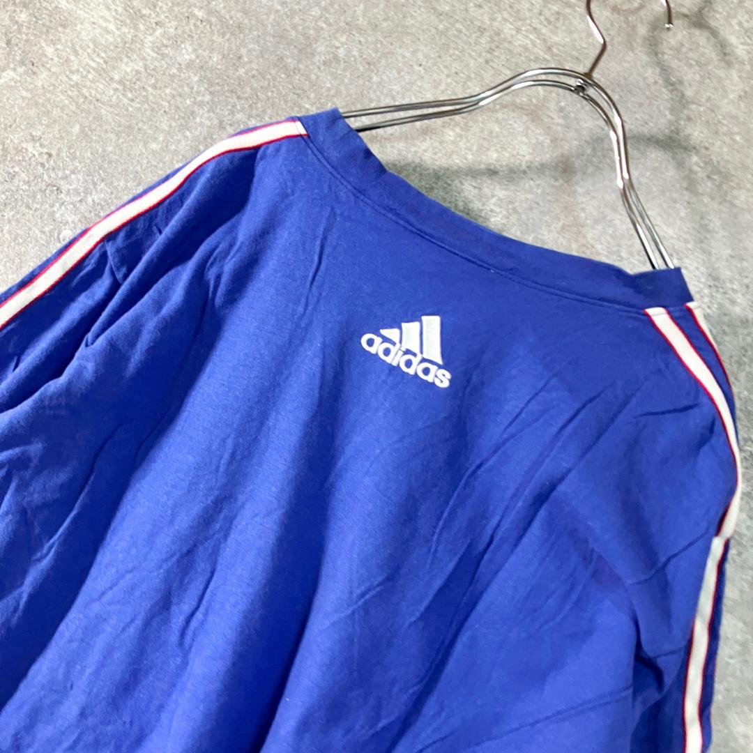 adidas　Ｔシャツ　半袖　ブルー　サッカー　日本代表　ワッペン　コットン