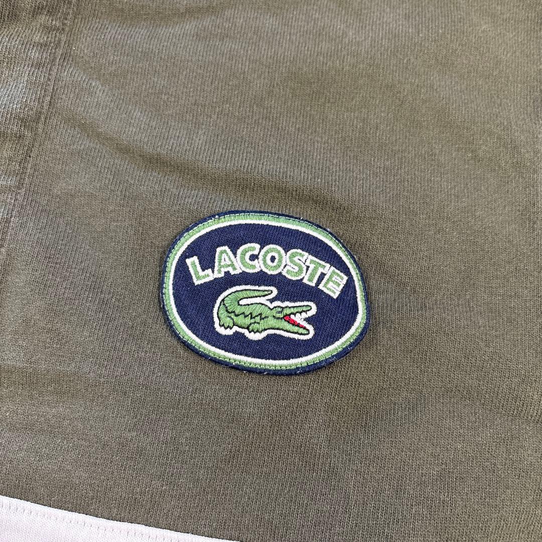 LACOSTE ラコステ　ラガーシャツ オリーブグリーン/ホワイト