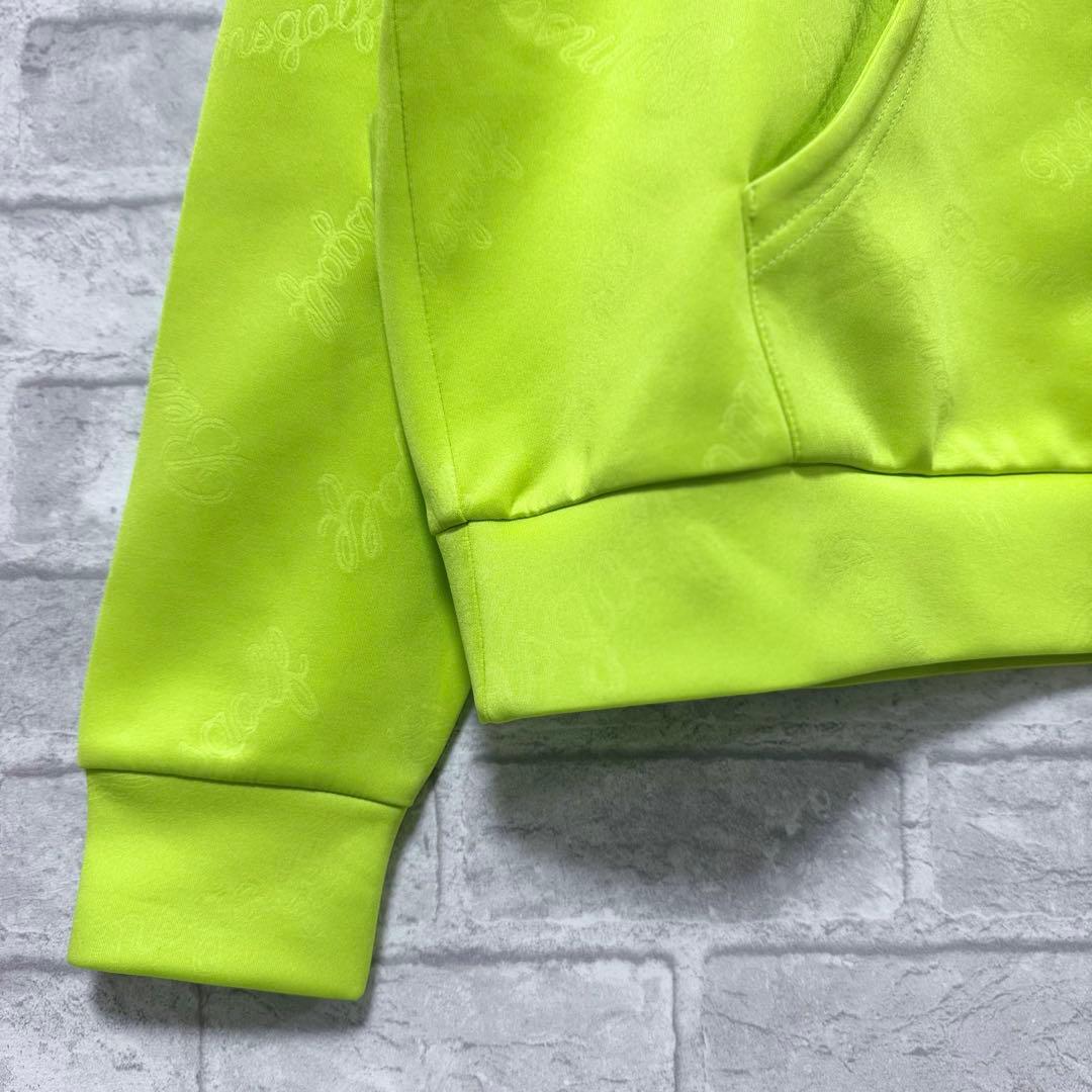 【美品】BEAMS GOLF エンボスロゴ スウェット パーカー M ライム