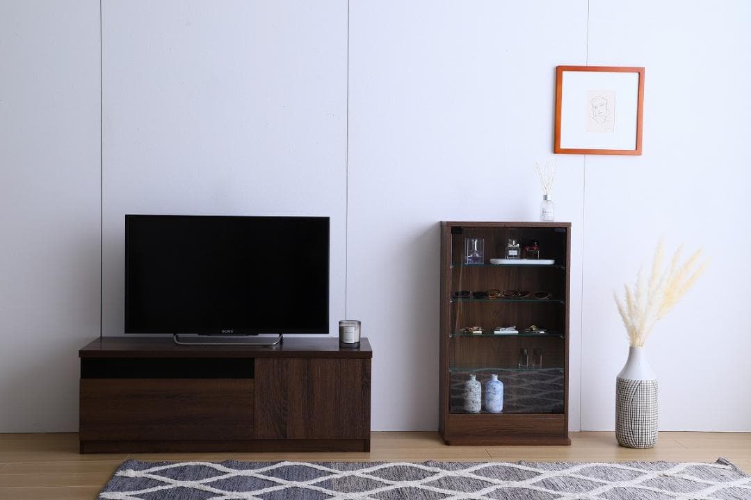 ☆【幅46cm×奥行28cm】 コレクションケース ブラウン