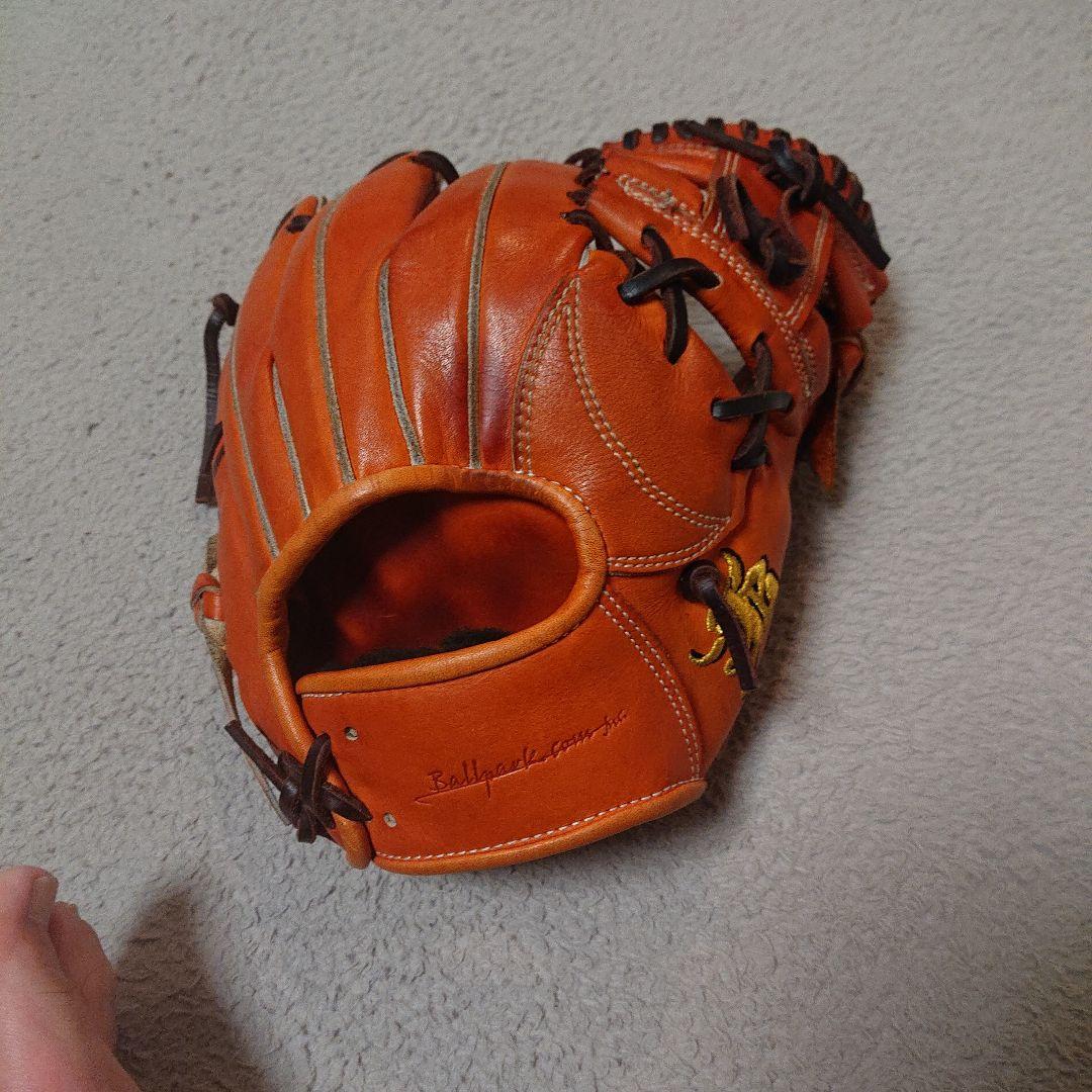 和牛JB オレンジ レザー 硬式野球グローブ