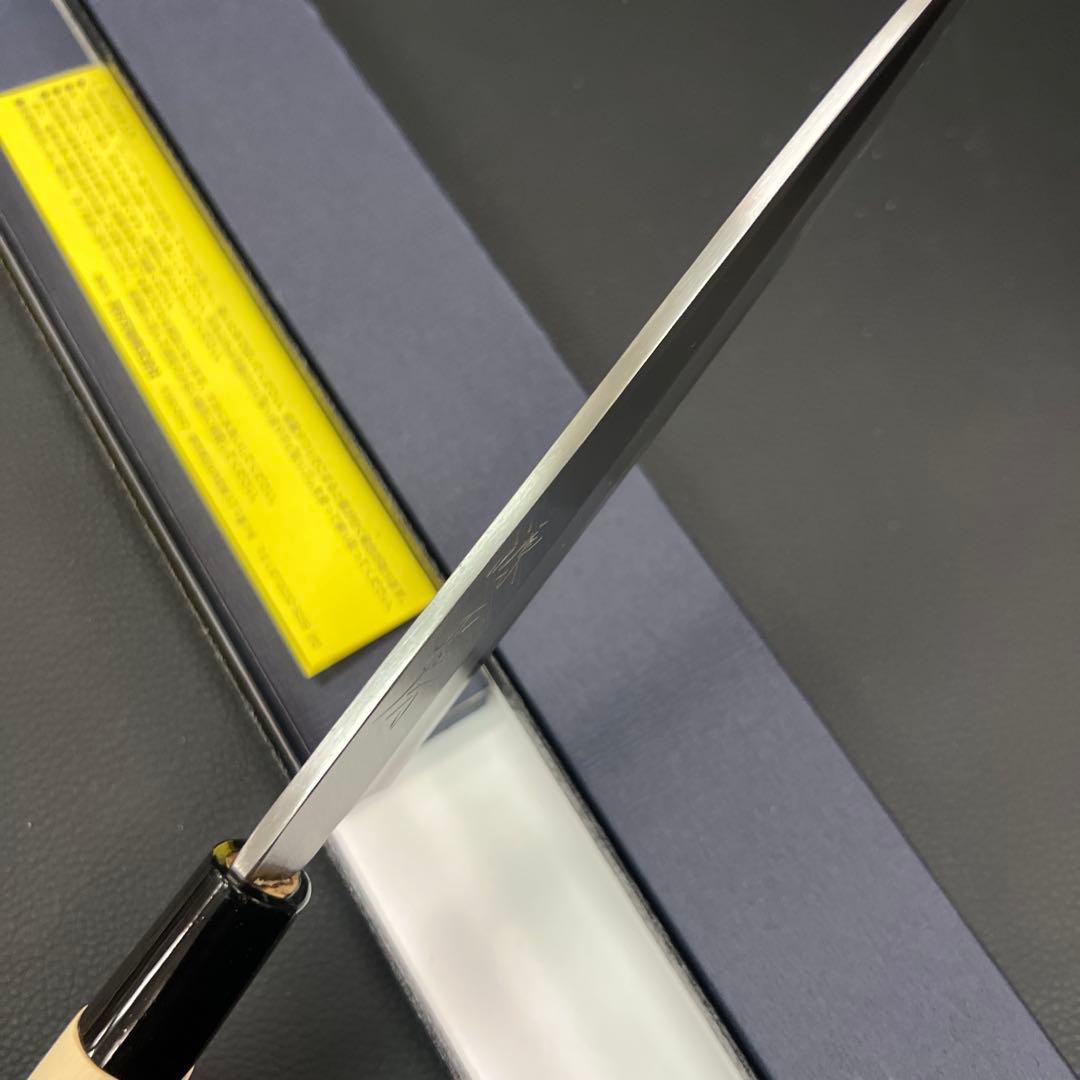★新品送料込源正房はがね鍛造刺身包丁180mm六寸右片刃裏押し加工化粧箱入り